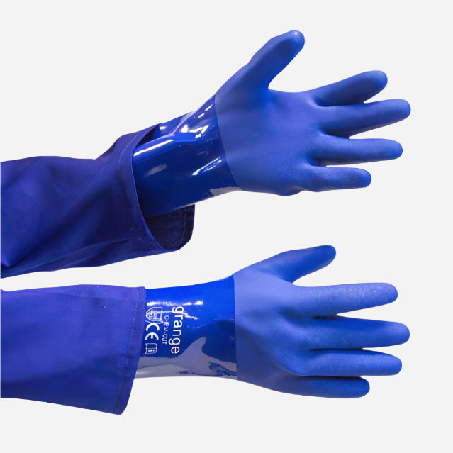 GRANGE CHEM-CUT TEXTURED PVC GLOVE - BLUE (CUT-3) - Procon Marketing (Pty) Ltd