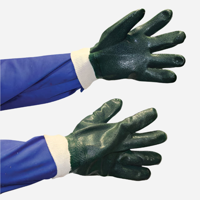 GRANGE PVC TEXTURED PEBBLE-PALM GLOVE - DARK GREEN KNITWRIST - Procon Marketing (Pty) Ltd