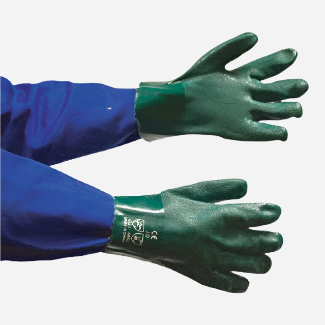 GRANGE PVC PEBBLE-PALM TEXTURED GLOVE - DARK GREEN 27CM - Procon Marketing (Pty) Ltd