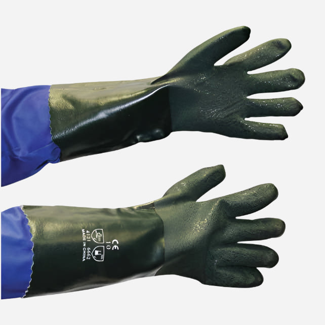 GRANGE PVC PEBBLE-PALM TEXTURED GLOVE - DARK GREEN 38CM - Procon Marketing (Pty) Ltd
