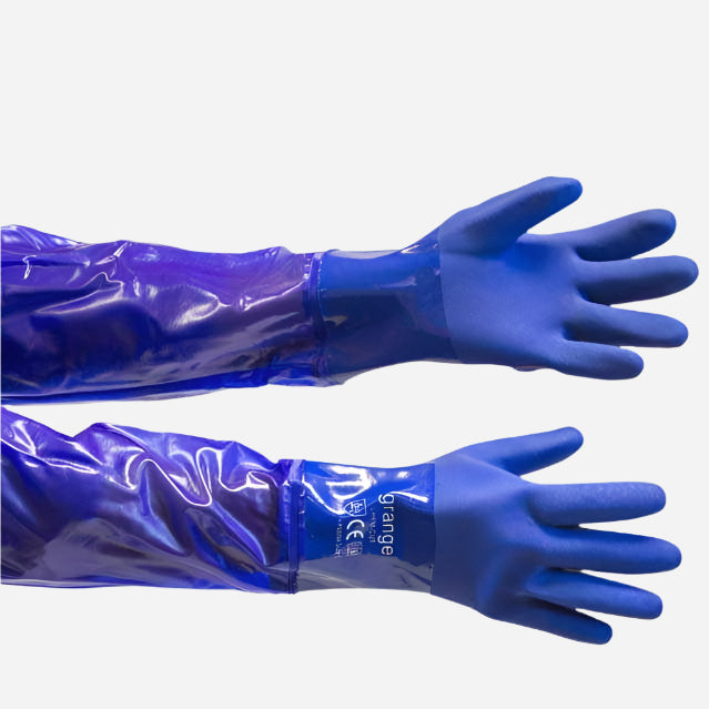 GRANGE CHEM-CUT TEXTURED PVC GLOVE - BLUE (CUT-3) 60CM - Procon Marketing (Pty) Ltd