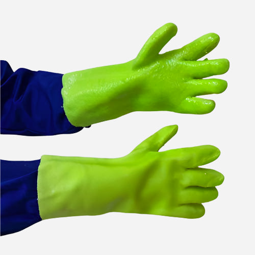 GRANGE PVC HEAVYWEIGHT TERRY-PALM GLOVE - GREEN 38CM - Procon Marketing (Pty) Ltd