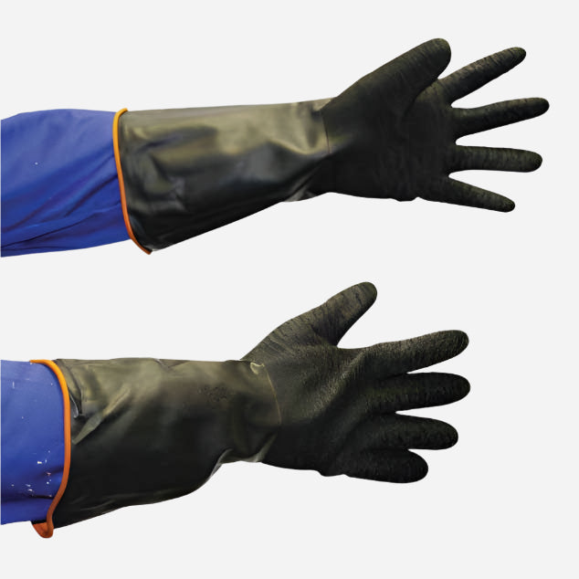GRANGE TEXTURED RUBBER CHEMICAL GLOVE - BLACK 40CM - Procon Marketing (Pty) Ltd